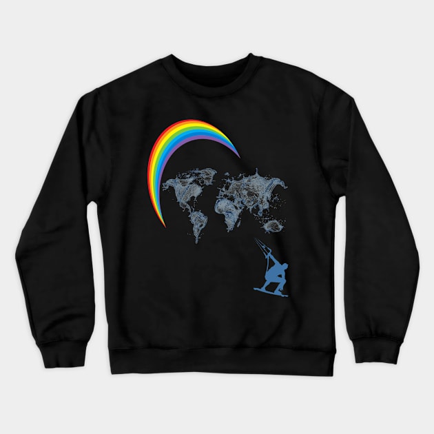 kitesurfen, rainbow Crewneck Sweatshirt by hottehue